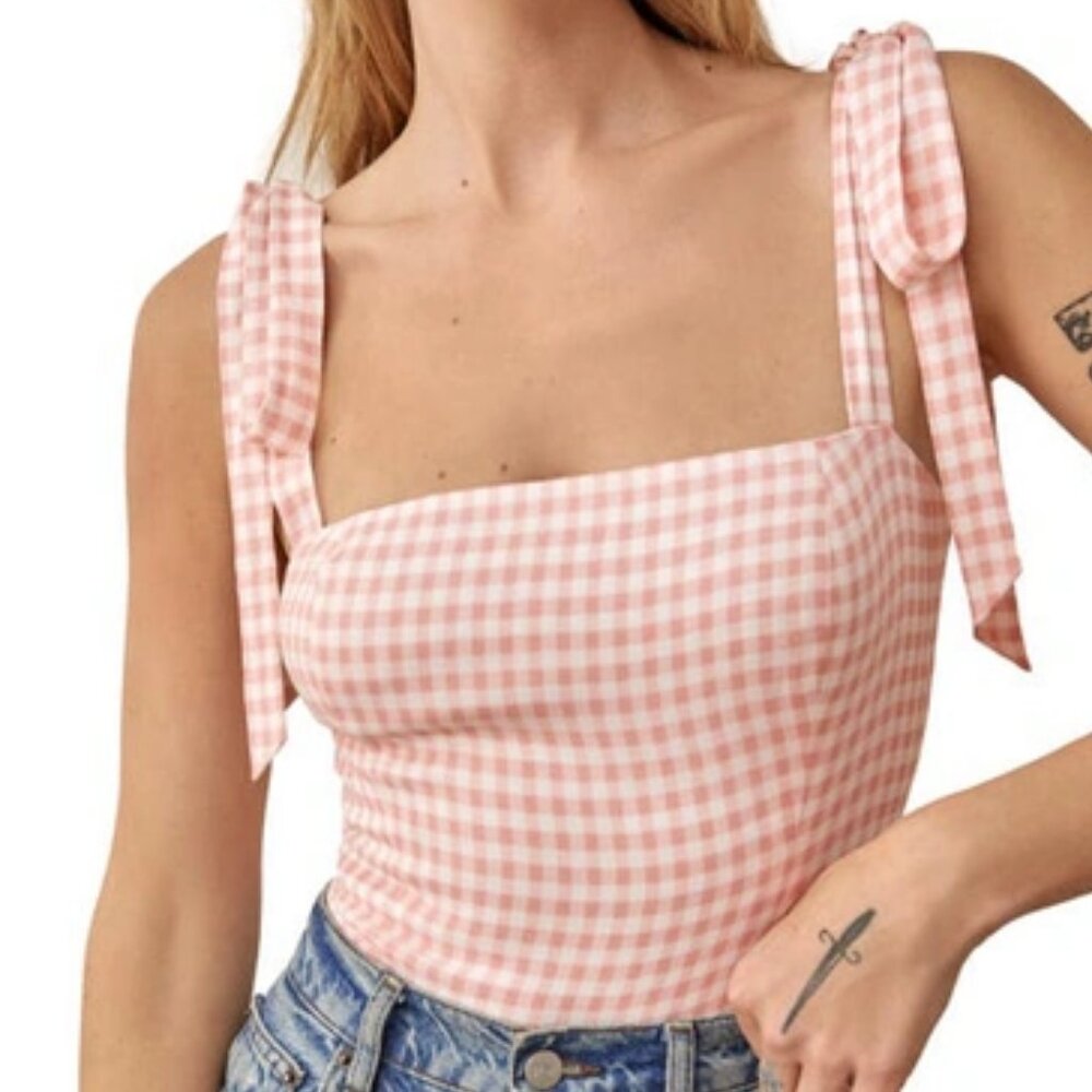 Reformation "Ellora" tie shoulder Top